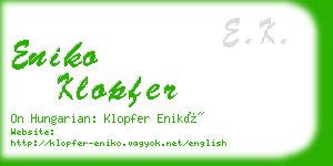 eniko klopfer business card